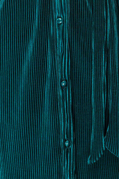 Edmonton Dark Green Ribbed Dress w/ Long Sleeves | La petite garçonne fabric