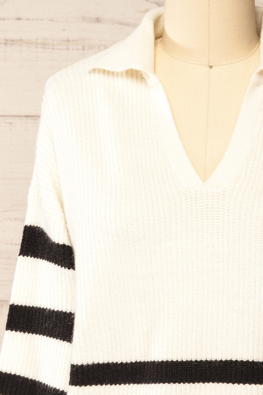 Edmunds Striped Sweater w/ V-Neck | La petite garçonne front