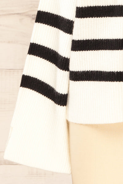 Edmunds Striped Sweater w/ V-Neck | La petite garçonne sleeve