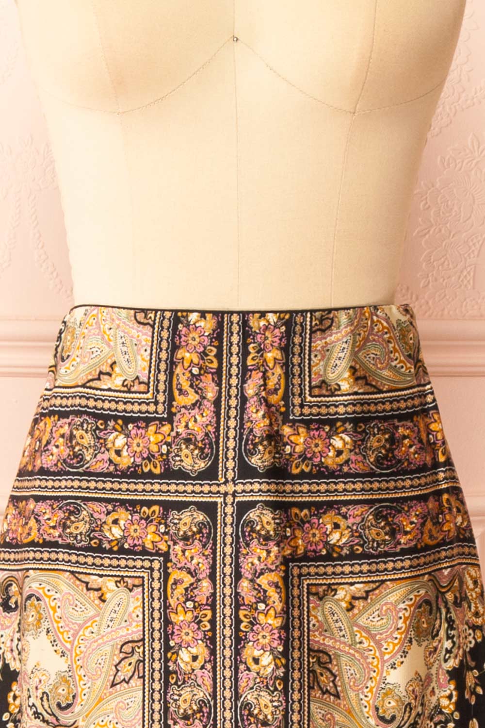 Egerie Long Silky Skirt w/ Ornate Pattern | Boutique 1861  front