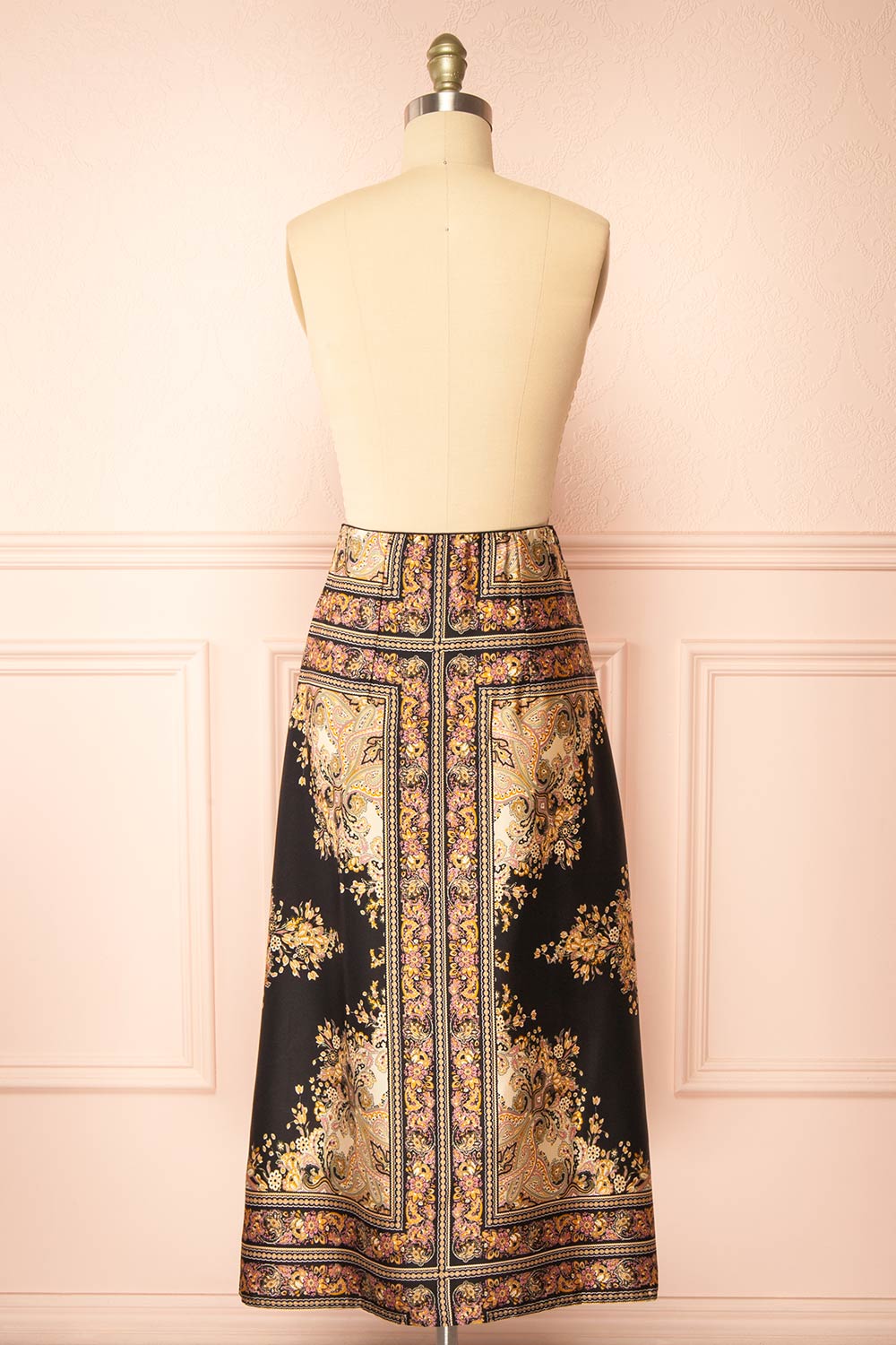 Egerie Long Silky Skirt w/ Ornate Pattern | Boutique 1861  back view