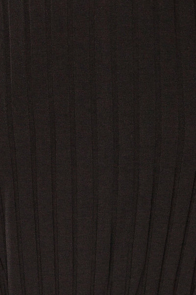 Eilat Black Monochrome Striped Peplum Top | La petite garçonne fabric