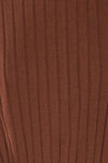 Eilat Brown Monochrome Striped Peplum Top | La petite garçonne fabric