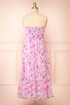 Eimi Pink Bustier Floral Midi Dress w/ Removable Straps | Boutique 1861 back view