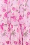 Eimi Pink Bustier Floral Midi Dress w/ Removable Straps | Boutique 1861 fabric