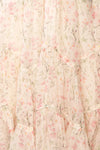 Elara Robe Midi Fleurie Étagée à Manches Courtes | Boutique 1861 texture close-up