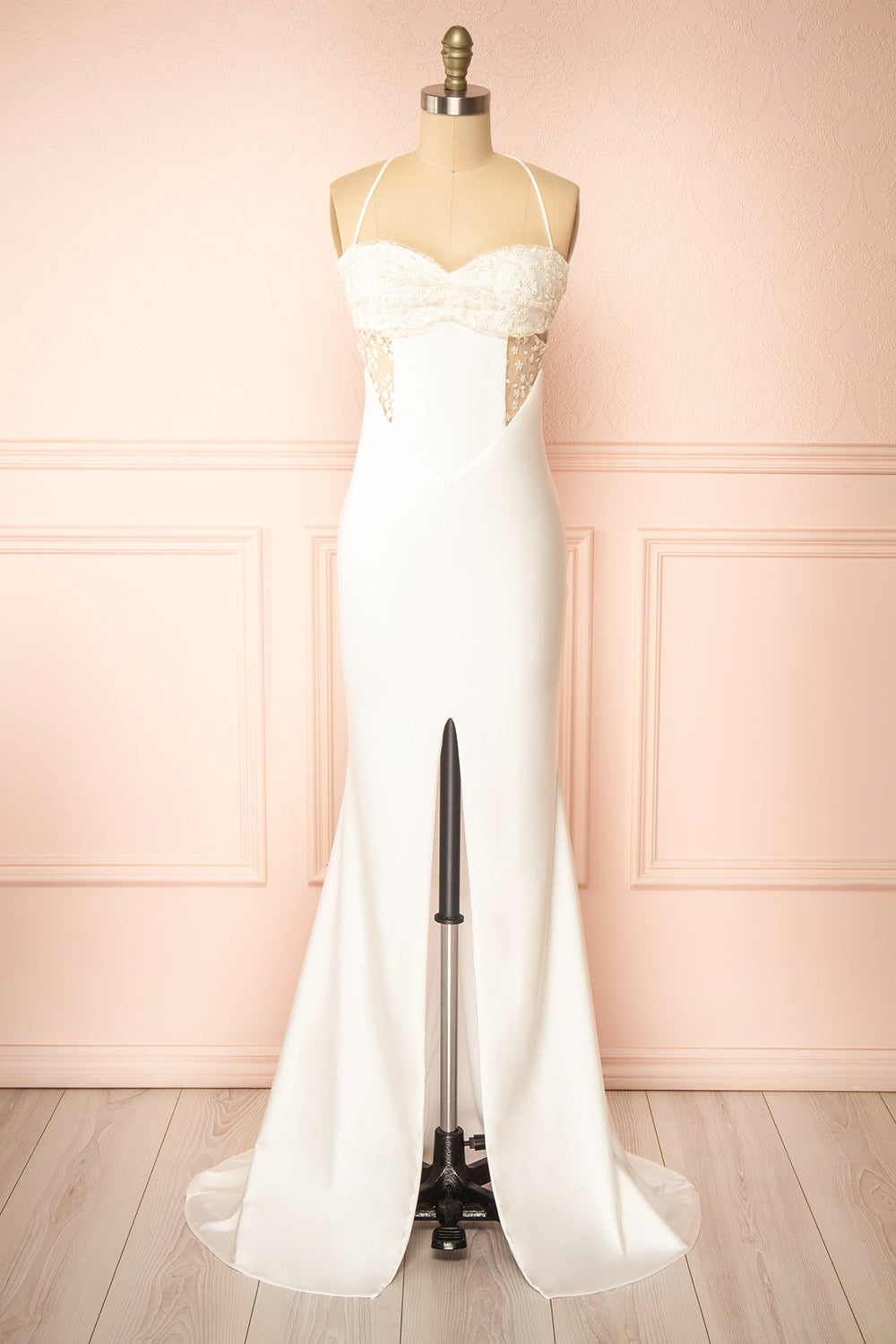 Elaria Ivory Embroidered Fitted Wedding Dress | Boudoir 1861 front view