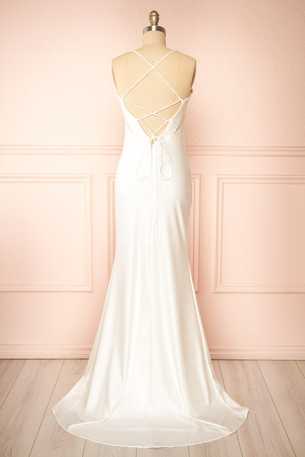 Elaria Ivory Embroidered Fitted Wedding Dress | Boudoir 1861 back view