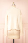 Elarisse Ivory Knit Cardigan w/ Heart Buttons | Boutique 1861 back view