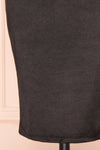 Elderia Black Fitted Satin Midi Dress | Boutique 1861 bottom