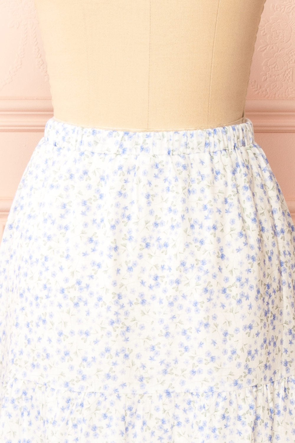 Eldia Floral A-Line Skirt w/ Drawstrings | Boutique 1861 back close-up