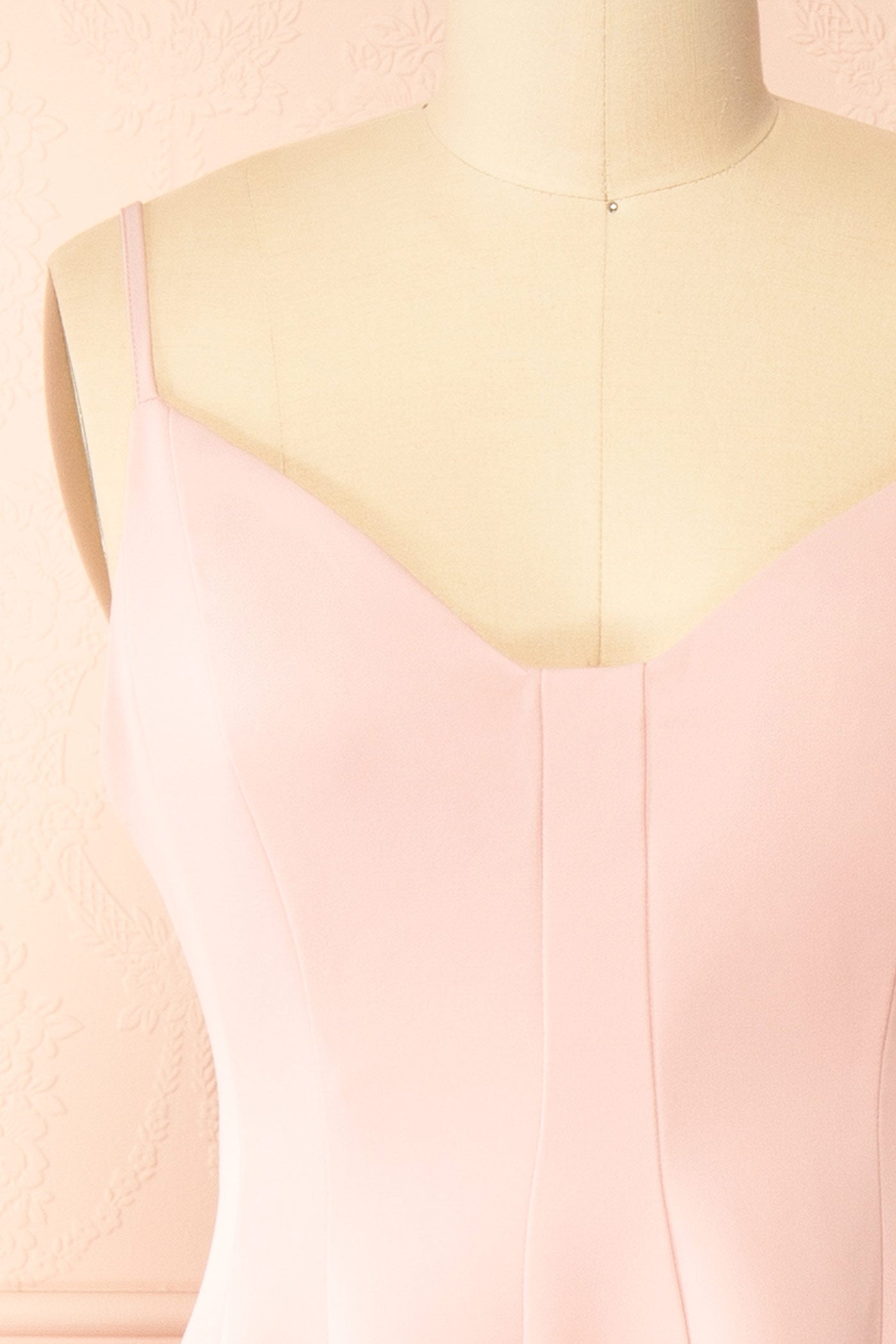 Elektra Pink | V-Neck A-Line Midi Dress with Ajustable Strap