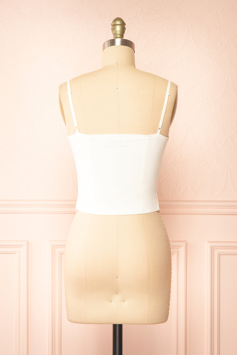 Elenor White Corset w/ Lace Trim | Boutique 1861  back view