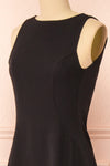 Elenova Black High Neck Gown w/ Train | Boutique 1861 side