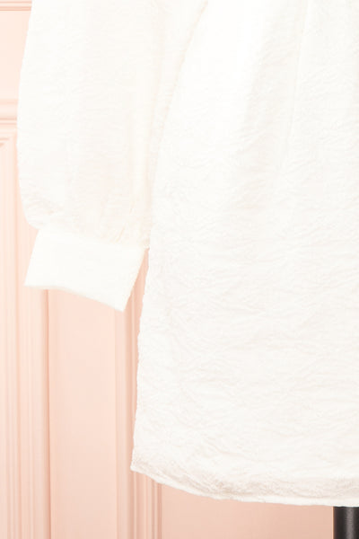 Elestren Short White Jacquard Dress w/ Long Sleeves | Boudoir 1861 bottom
