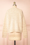 Elirian Beige Button-Up Knit Cardigan | Boutique 1861  back view
