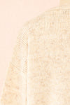 Elirian Beige Button-Up Knit Cardigan | Boutique 1861  back close-up