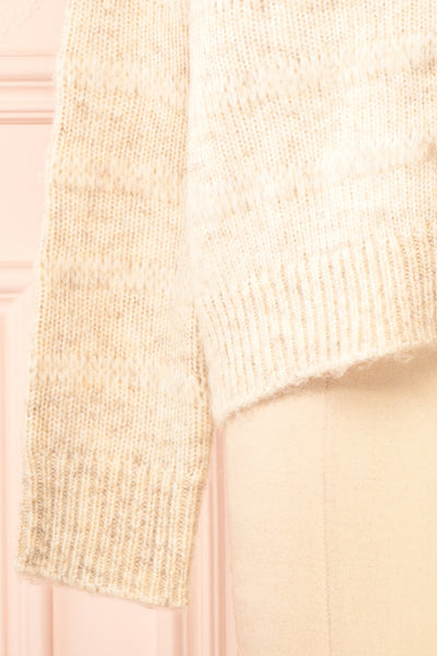 Elirian Beige Button-Up Knit Cardigan | Boutique 1861  sleeve