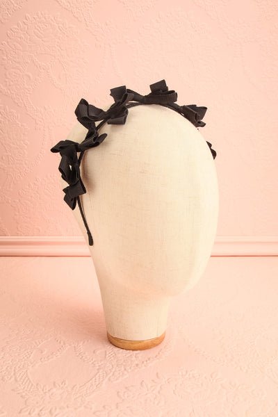 Elite Black Thin Headband w/ Bows | Boutique 1861