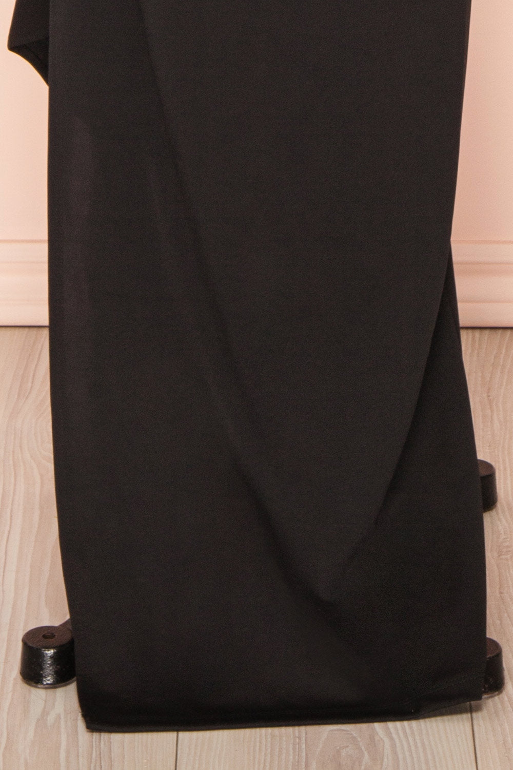 Elliot One-Shoulder Black Maxi Dress w/ Bow | Boutique 1861 bottom