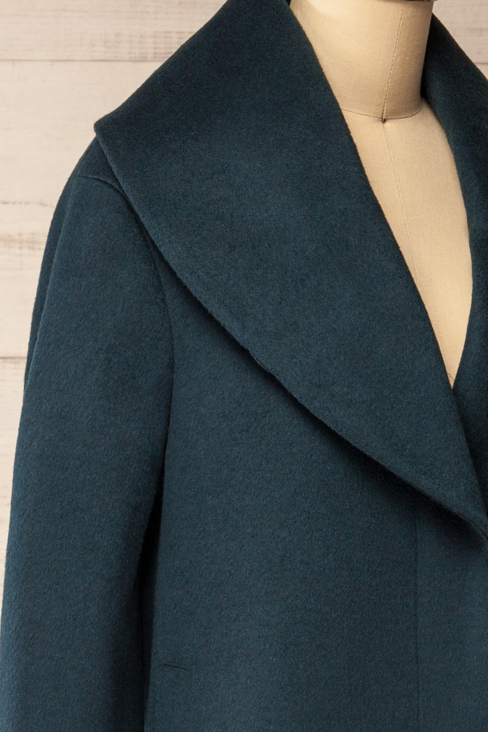 Ellisa Teal Short Wool Coat | La petite garçonne side