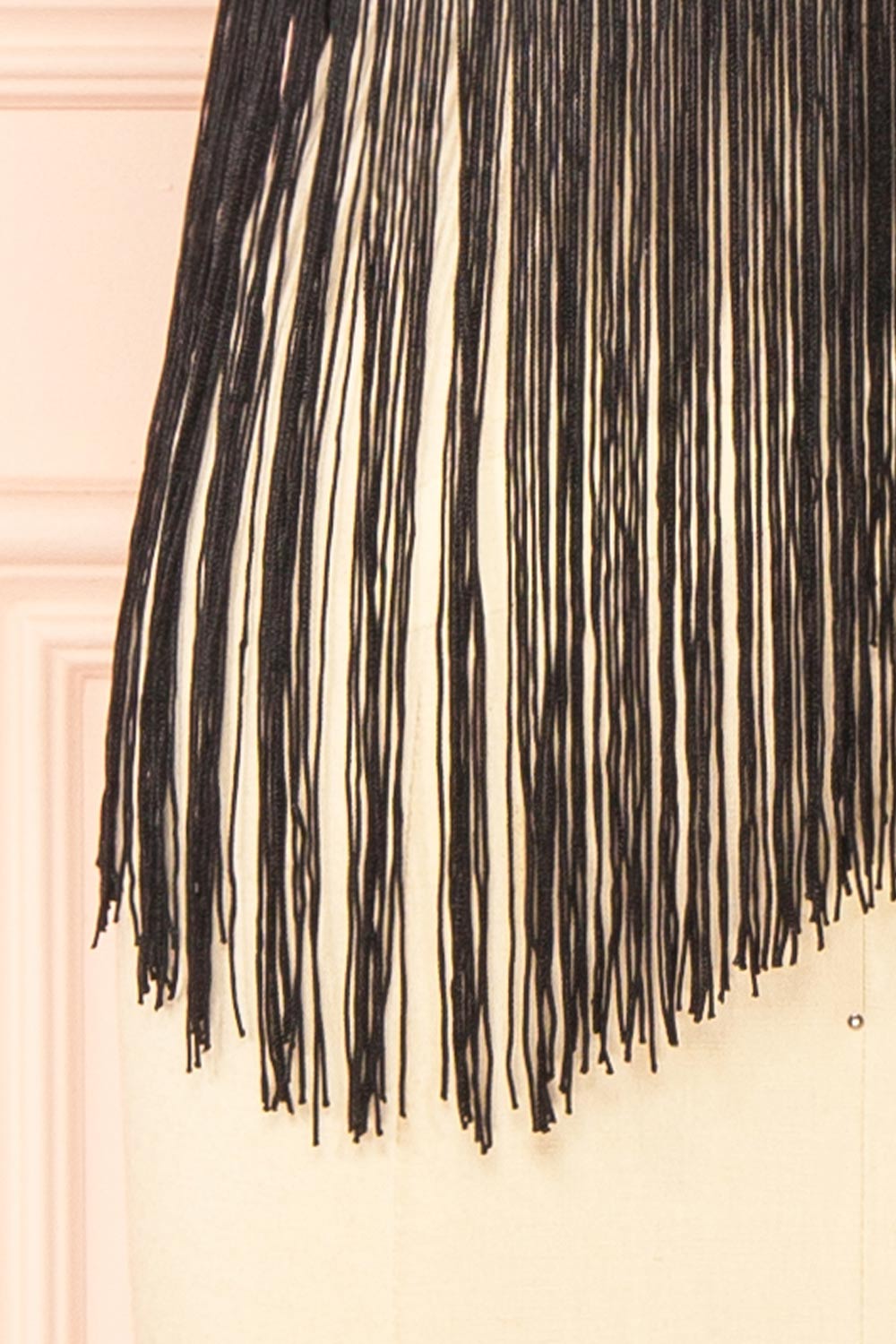Elna Black Velvet Vest with Fringes | Boutique 1861 bottom 