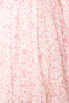 Elowen Short Pink Floral Dress w/ Plunging Neckline | Boutique 1861 texture
