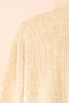 Elpida Beige Knit Cardigan w/ Bows | Boutique 1861 back close-up