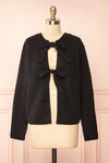 Elpida Black Knit Cardigan w/ Bows | Boutique 1861 front view