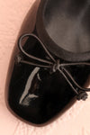 Elyria Black Heeled Ballerina Shoes w/ Bow | Boutique 1861 flat close-up
