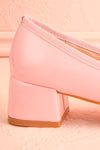 Elyria Pink Heeled Ballerina Shoes w/ Bow | Boutique 1861 side back close-up