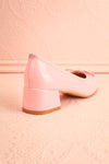 Elyria Pink Heeled Ballerina Shoes w/ Bow | Boutique 1861 back view