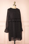 Elyris Black Loose Dotted Short Dress | Boutique 1861 side view