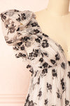 Elysara Floral Gingham Babydoll Dress w/ Tie Back | Boutique 1861 side close-up