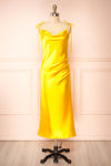 Elyse Jaune Cowl Neck Midi Dress | Boutique 1861 front view