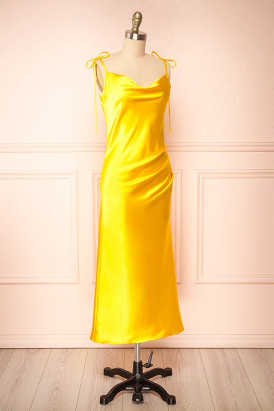 Elyse Jaune Cowl Neck Midi Dress | Boutique 1861 side view