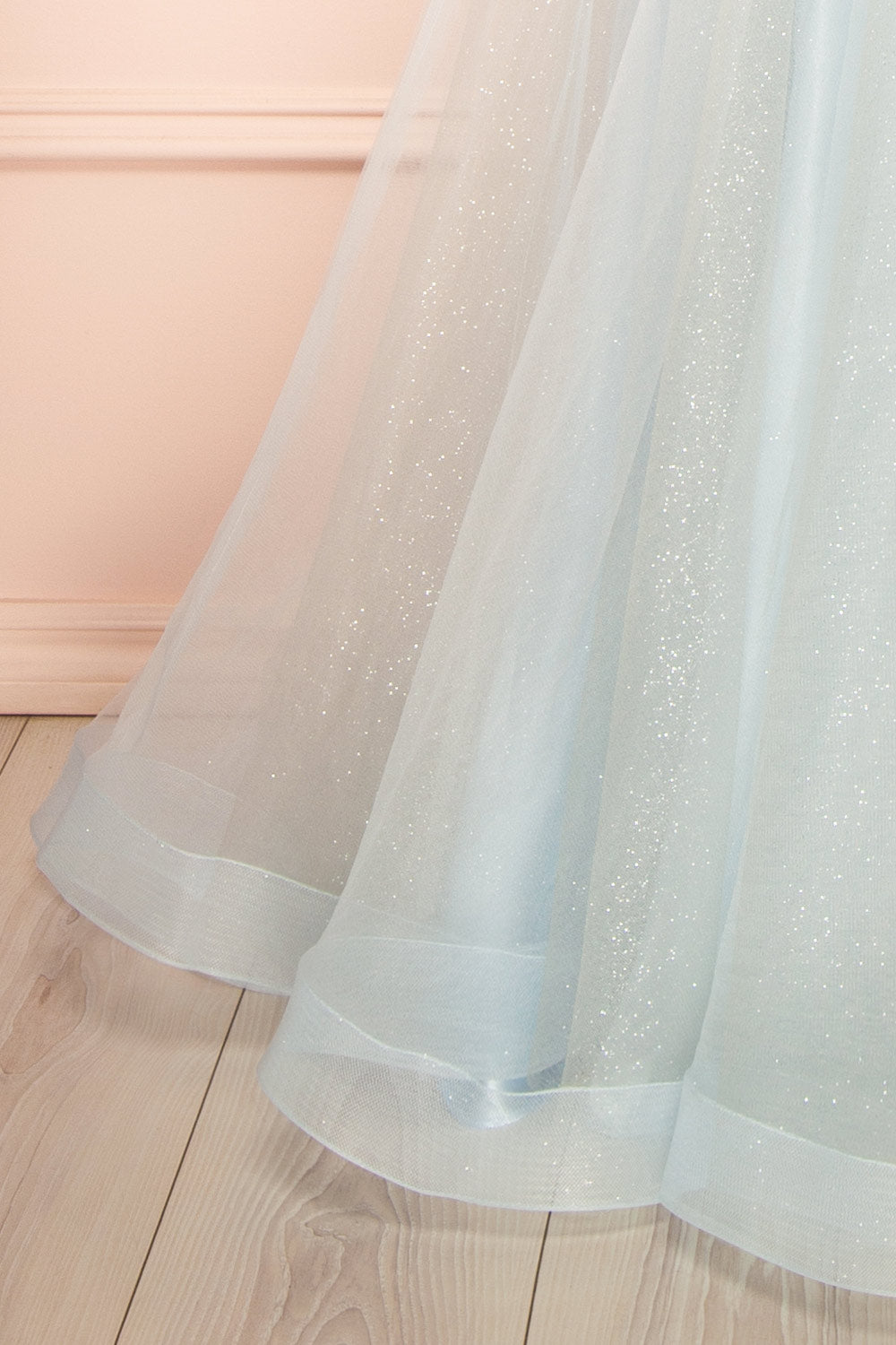 Emerie Blue Translucent A-Line Corset Dress | Boutique 1861 bottom