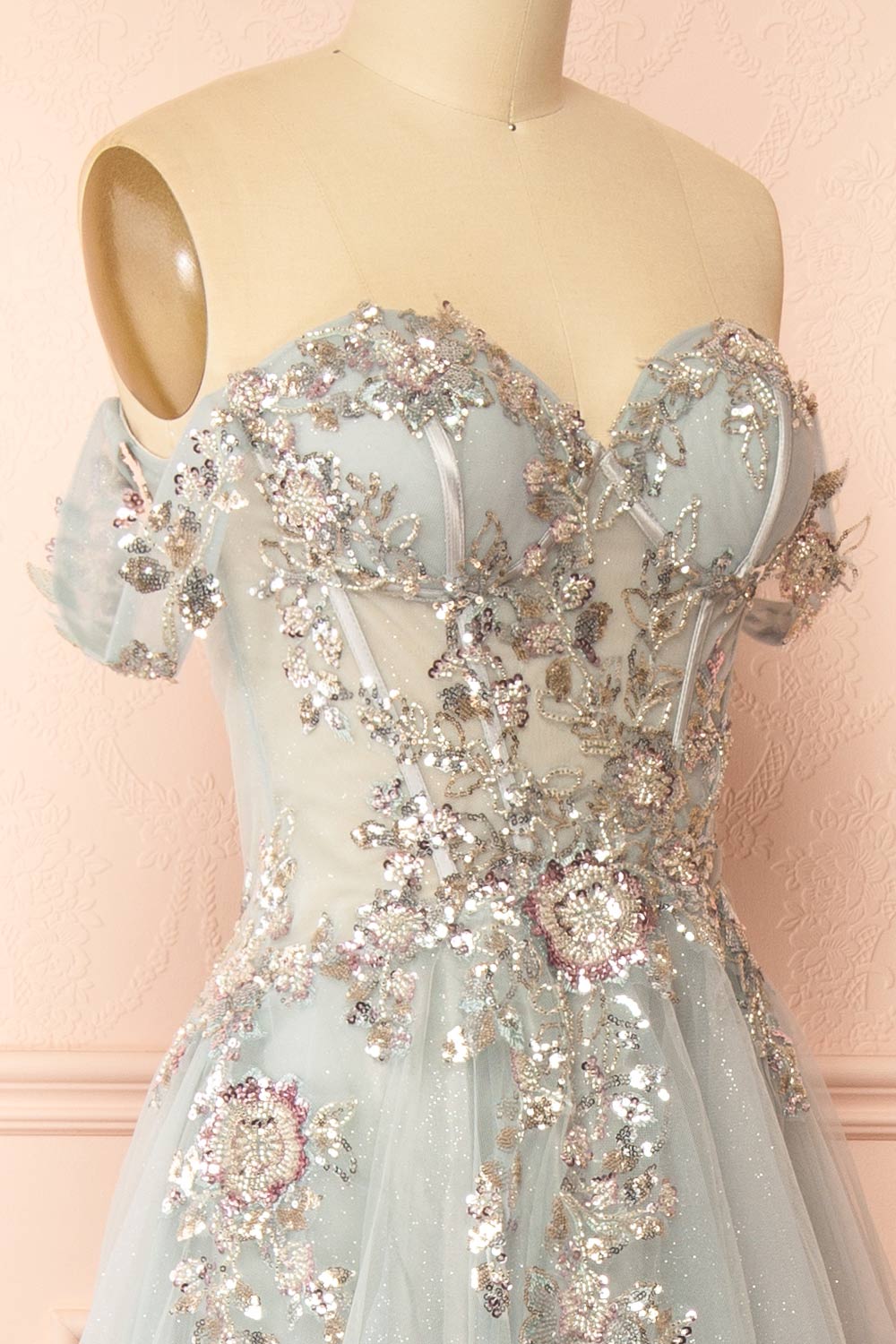 Emerie Sage Translucent A-Line Corset Dress | Boutique 1861 side