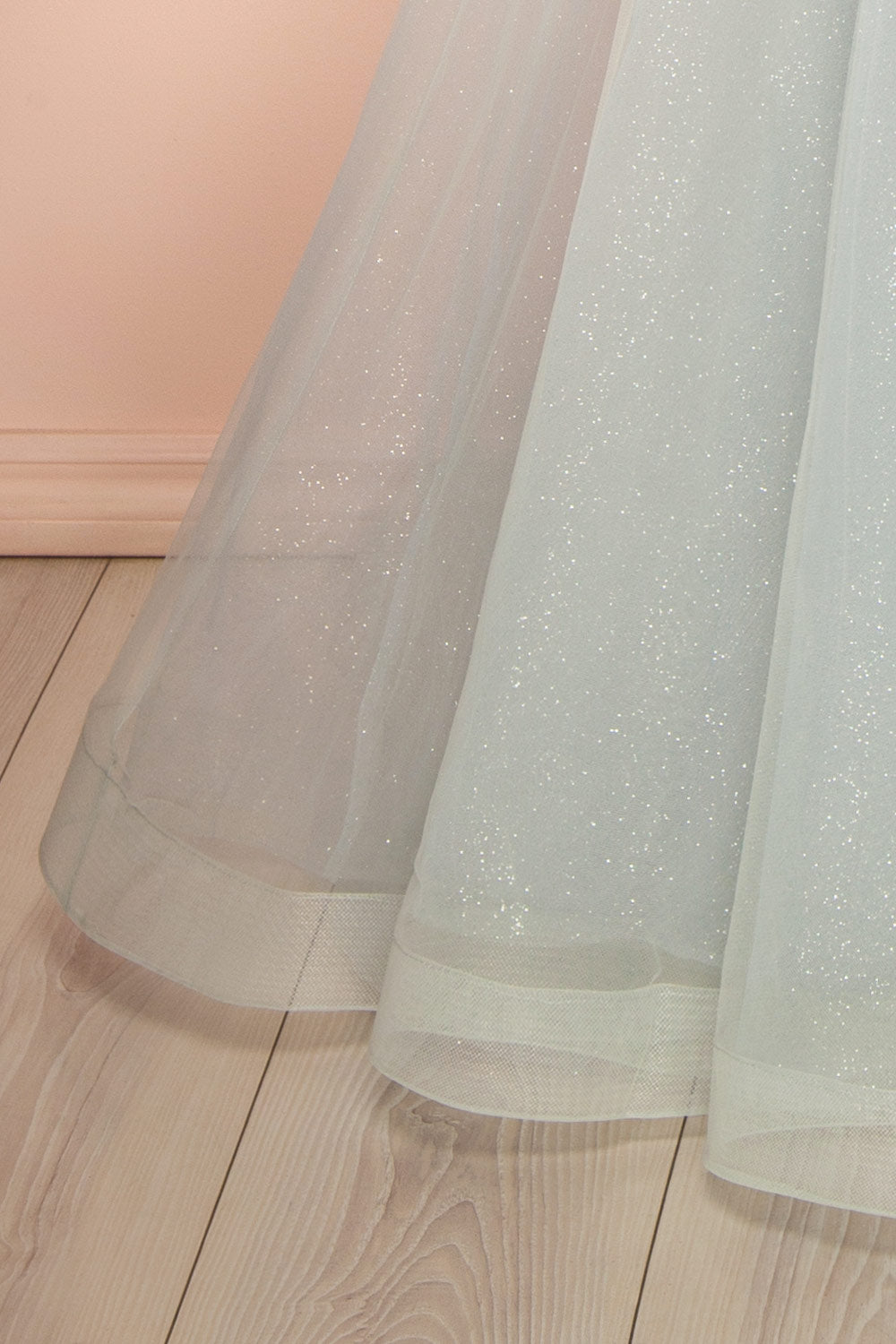 Emerie Sage Translucent A-Line Corset Dress | Boutique 1861 bottom