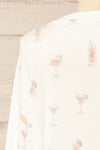 Emery Ivory Sweater w/ Cocktails Print | La petite garçonne back