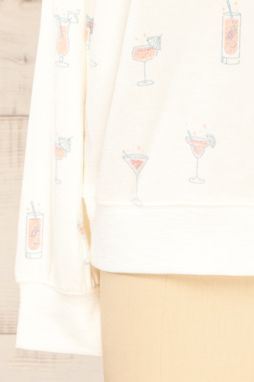 Emery Ivory Sweater w/ Cocktails Print | La petite garçonne bottom