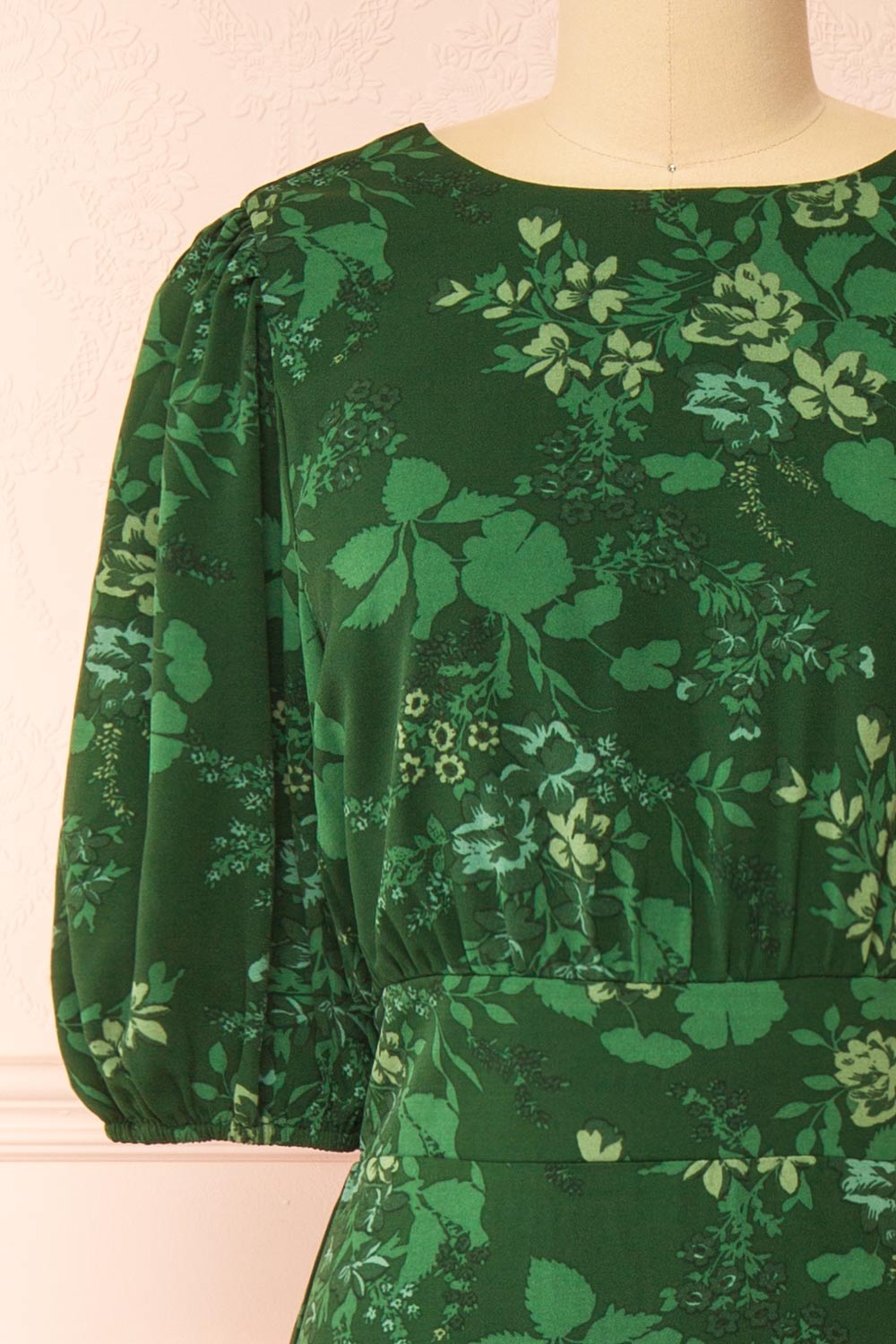 Emirida Long Dark Green Floral Dress | Boutique 1861 front