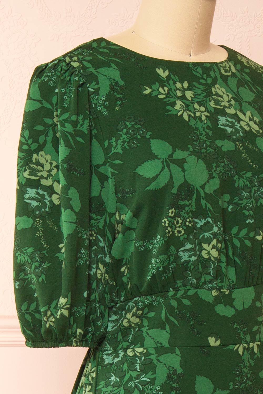 Emirida Long Dark Green Floral Dress | Boutique 1861 side