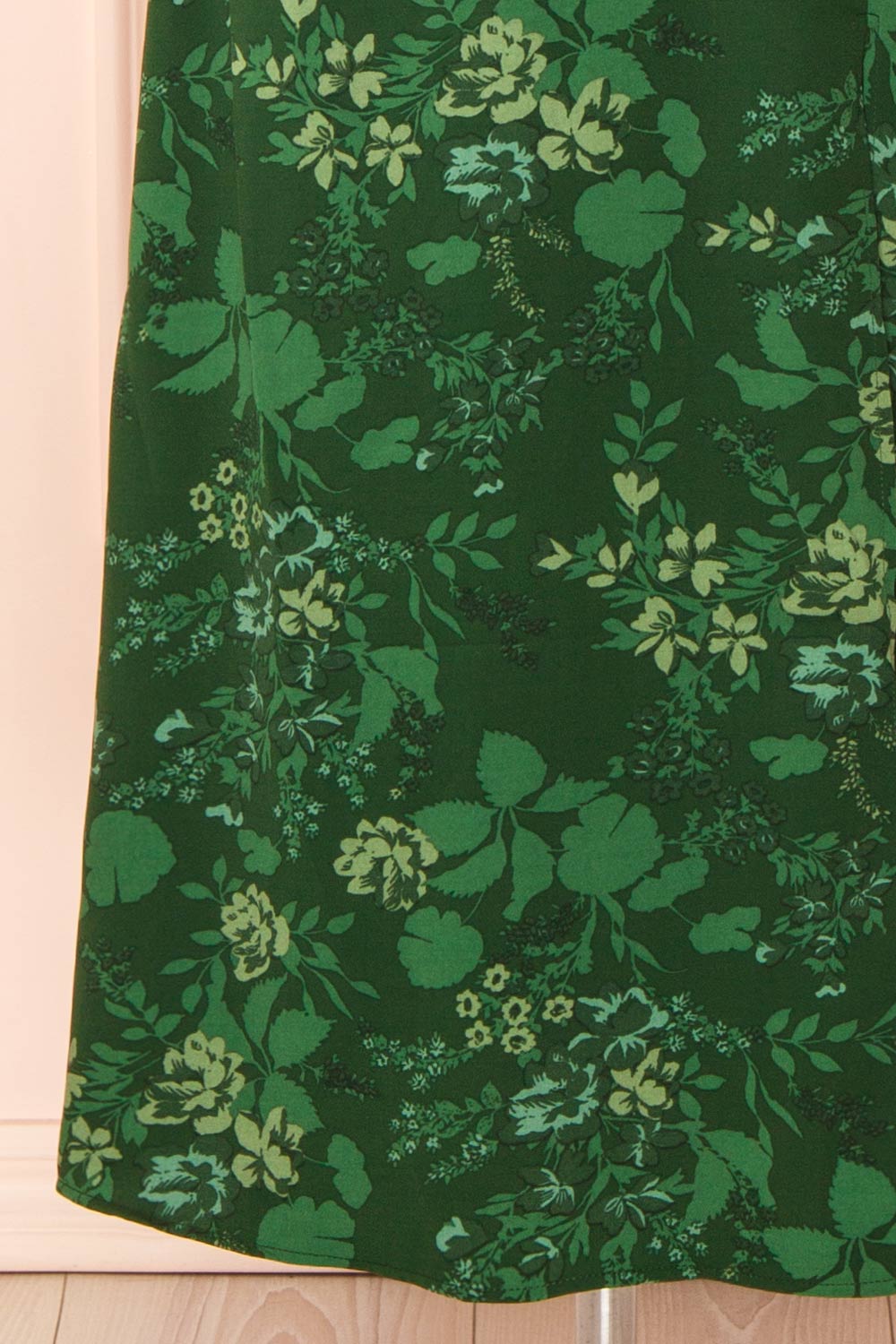 Emirida Long Dark Green Floral Dress | Boutique 1861 bottom