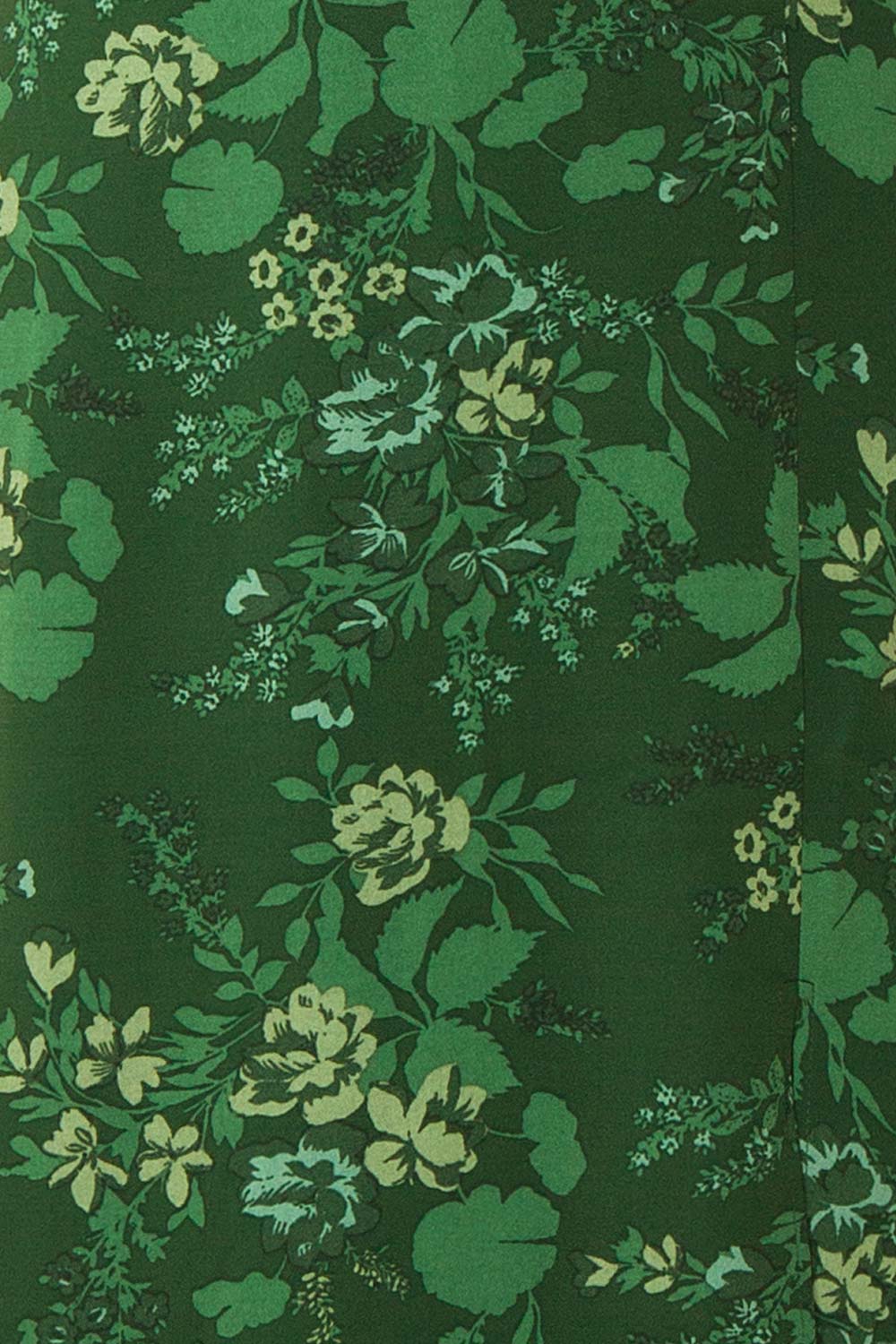 Emirida Long Dark Green Floral Dress | Boutique 1861 fabric 