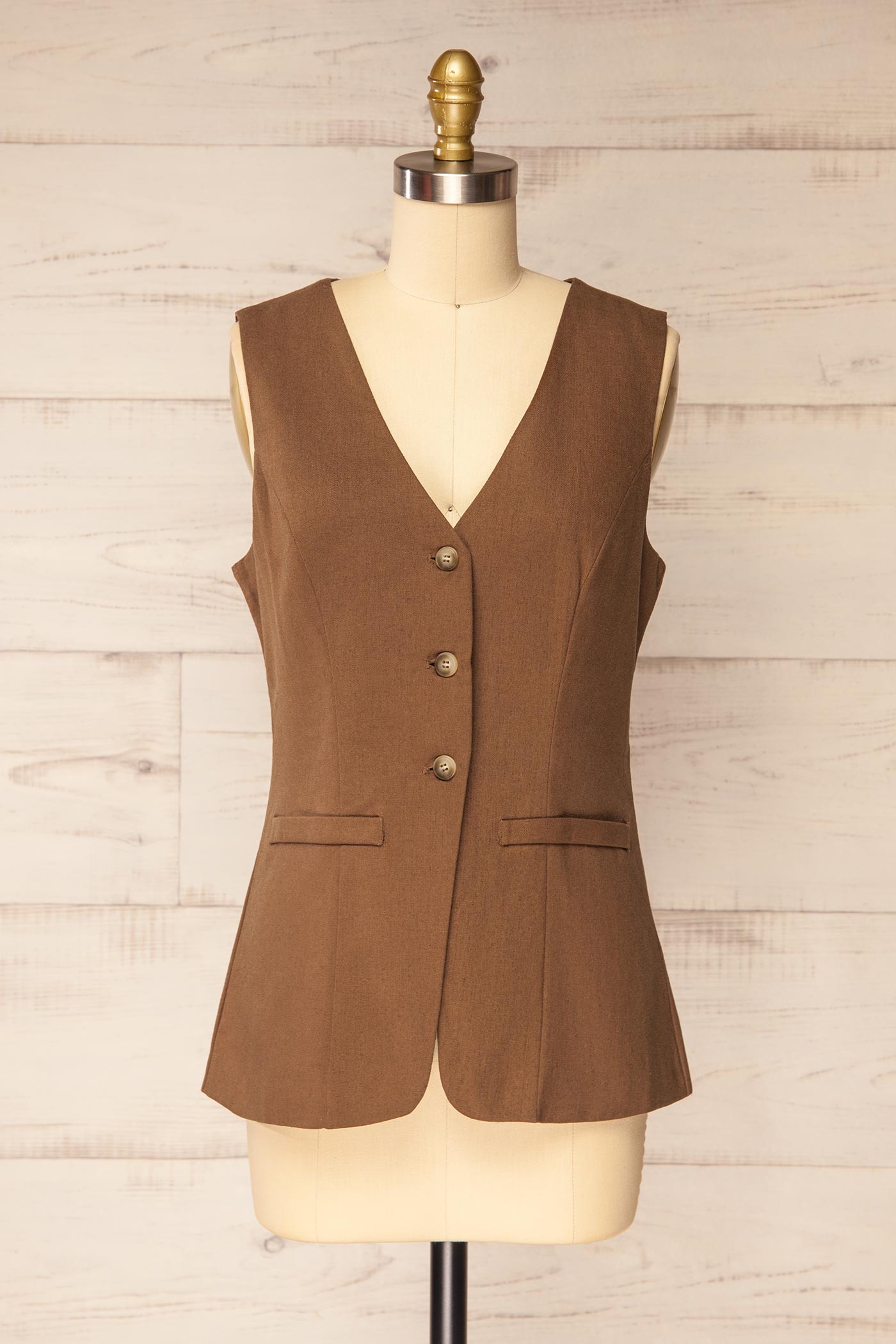 Empoli | Brown Vest with V-Neckline