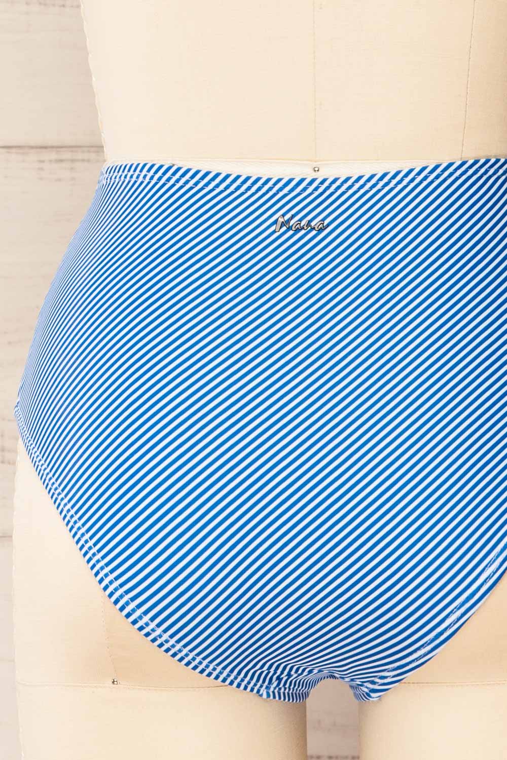 Engel Stripes Blue High-Waisted Bikini Bottom | La petite garçonne  back