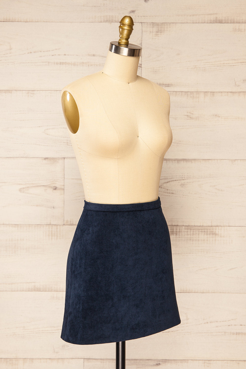 Enosburgh Navy Corduroy Short Skirt  | La petite garçonne side view 