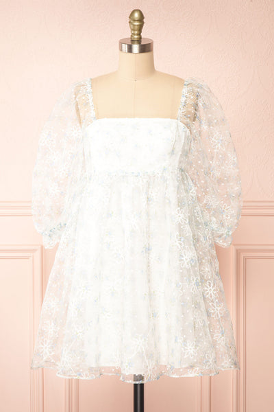 Eole Floral Babydoll Dress w/ Embroidery | Boutique 1861 front view
