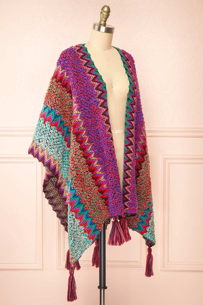 Eota Multicoloured Poncho w/ Patterns | Boutique 1861 side view
